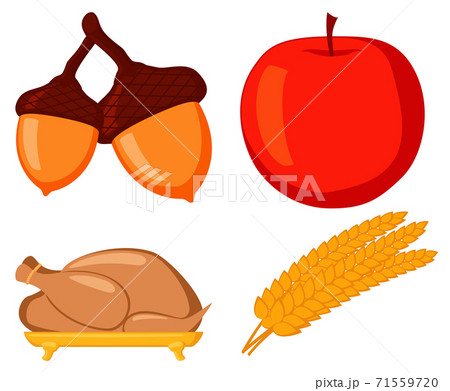 Colorful autumn element set 71559720