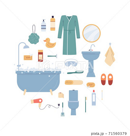 Vector collection of isolated personal accessory for home bathroom 71560379