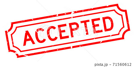 Grunge red accepted word rubber seal stamp on white background 71560612