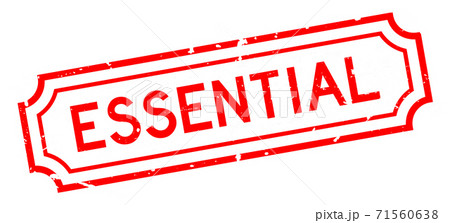 Grunge red essential word rubber business seal stamp on white background Grunge red essential word rubber business seal stamp on white background 71560638