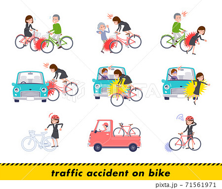 flat type business women_accident on bike 71561971