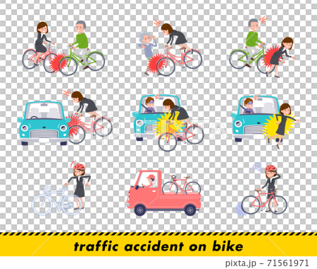flat type business women_accident on bike 71561971