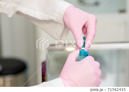 Blood collection system in hands. 71562435
