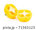 yellow bell pepper on white background 71563123