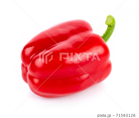 Red bell pepper on white background Red bell pepper on white background 71563126
