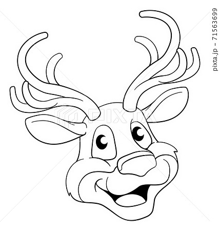 Christmas Cartoon Reindeer Character Christmas Cartoon Reindeer Character 71563699