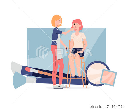 Banner for makeup artist with makeup master flat vector illustration isolated. 71564794