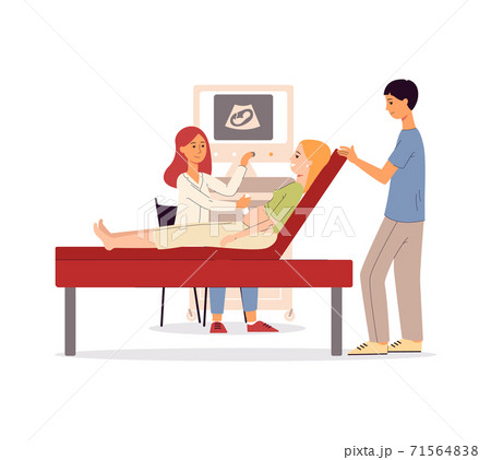 Parents expecting baby at doctors appointment flat vector illustration isolated. 71564838