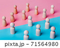 The concept of sexism, discrimination, feminism, inequality, financial, social superiority of the men and women of career growth 71564980