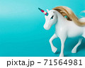 Unicorn with a transgender flag color horn 71564981