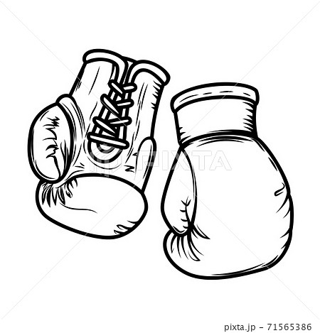 Illustration of boxing gloves. Design elements for logo, label, sign, menu. 71565386