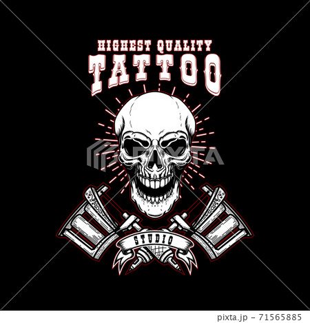 Tattoo skull stock vector. Illustration of tattoos, logo - 84397340
