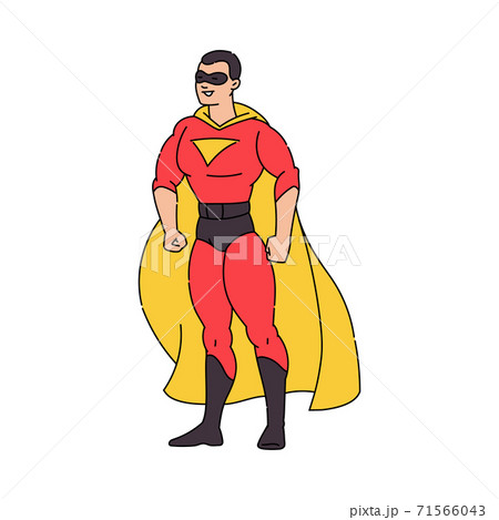 Vector cartoon illustration of a strong superhero. 71566043