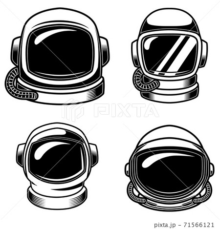 Set of spaceman helmets. Design elements for logo, label, sign, badge. Set of spaceman helmets. Design elements for logo, label, sign, badge. 71566121