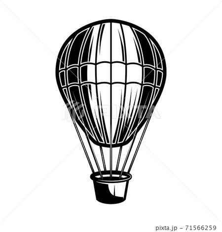 Air balloon illustration on white background. Design element for logo, label, emblem, sign, poster. 71566259