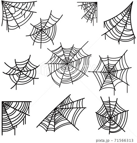 Set of halloween spider web on light background. Design element for poster, card, banner, flyer, decoration. 71566313