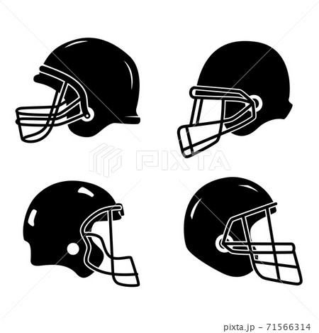 Set of helmets for american football isolated on white background. Design element for logo, label, emblem, sign, badge. 71566314
