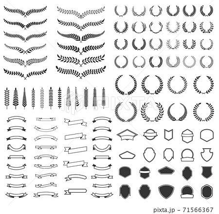 Set of vector wreaths and branches. Design elements for logo, label, emblem, badge, sign. Set of vector wreaths and branches. Design elements for logo, label, emblem, badge, sign. 71566367
