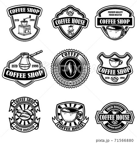 Set of vintage coffee shop emblems. Design elements for logo, label, sign, badge. Set of vintage coffee shop emblems. Design elements for logo, label, sign, badge. 71566880