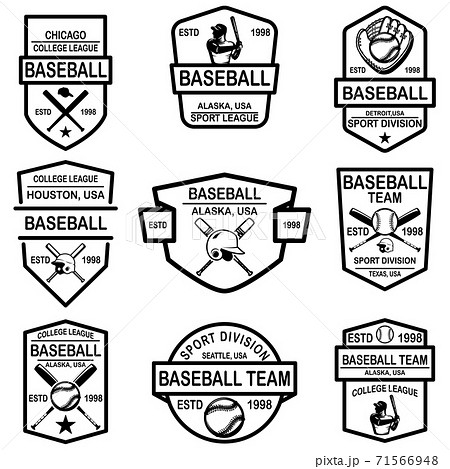 Set of baseball emblems. Design element for logo, label, sign, poster, t shirt. 71566948