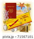 Time To Travel Concept. Vacation In Egypt. Travel concept with different Egyptian objects. Editable EPS10 vector illustration with clipping mask. Used gradient mesh and transparency. 71567101