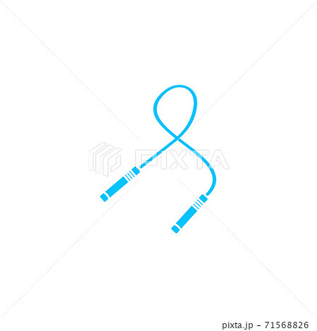 Jumping rope icon flat 71568826