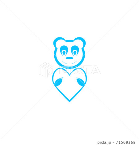 Bear Toy With Heart icon flat. Bear Toy With Heart icon flat. 71569368