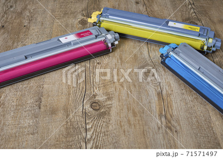 Three toner cartridges for color laser printers. 71571497