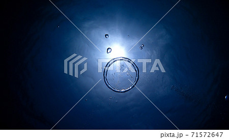 sun from under water and bubble sun from under water and bubble 71572647