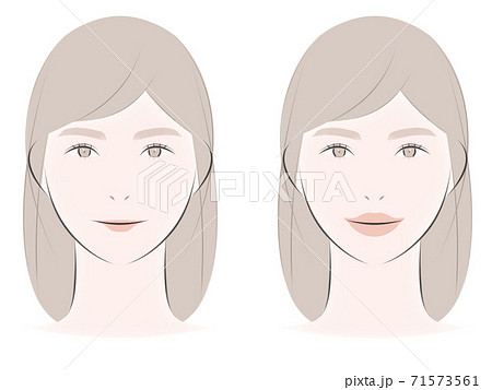 唇の厚さ比較女性のイラスト素材