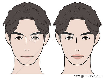 唇の厚さ形状比較男性のイラスト素材