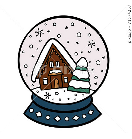 スノードームのイラスト/家/カラー 71574267