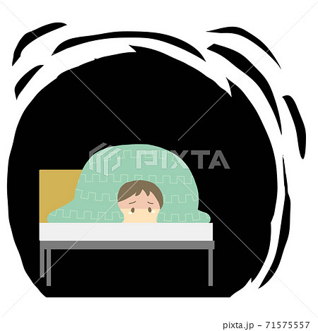 布団の中で辛そうな子供 布団の中で辛そうな子供 71575557