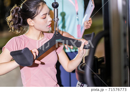 Woman, gym, trainer Woman, gym, trainer 71576773