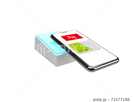 スマートフォンで電子決済するイメージ 71577186