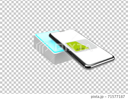 スマートフォンで電子決済するイメージ 71577187