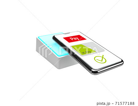 スマートフォンで電子決済するイメージ 71577188
