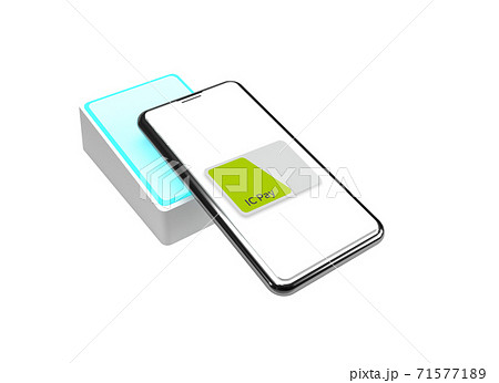 スマートフォンで電子決済するイメージ スマートフォンで電子決済するイメージ 71577189