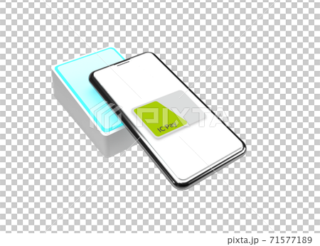 スマートフォンで電子決済するイメージ スマートフォンで電子決済するイメージ 71577189