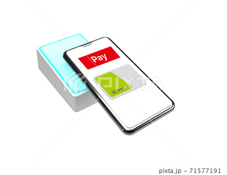 スマートフォンで電子決済するイメージ 71577191