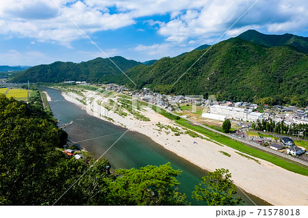 岐阜県 美濃市 小倉公園展望台からの眺めの写真素材