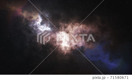 Beautiful abstract galaxy with glow. Generated stellar nebula 71580671