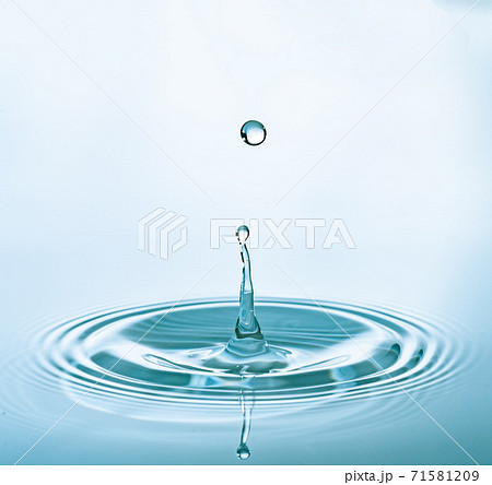 Water splash of falling drop with circular waves Water splash of falling drop with circular waves 71581209