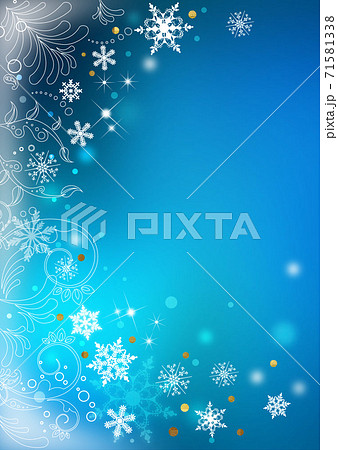 クリスマス 雪の結晶 ブルー背景 縦型のイラスト素材 クリスマス 雪の結晶 ブルー背景 縦型のイラスト素材