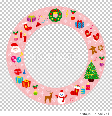 素材-クリスマスリース(2020)-11文字なしテク 素材-クリスマスリース(2020)-11文字なしテク 71581731