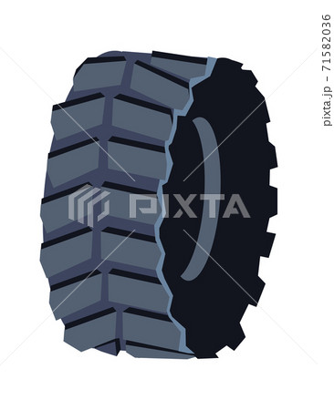 Black rubber tire for road transport, cartoon vector 71582036