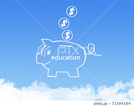 saving for education with cloud shape 71584164