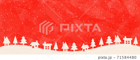 背景 雪 家 クリスマス赤のイラスト素材
