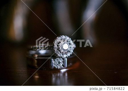 Diamond ring on the table Diamond ring on the table 71584822