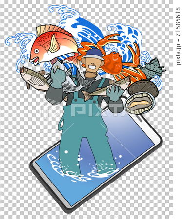 Direct sales of seafood using smartphones Direct sales of seafood using smartphones 71585618